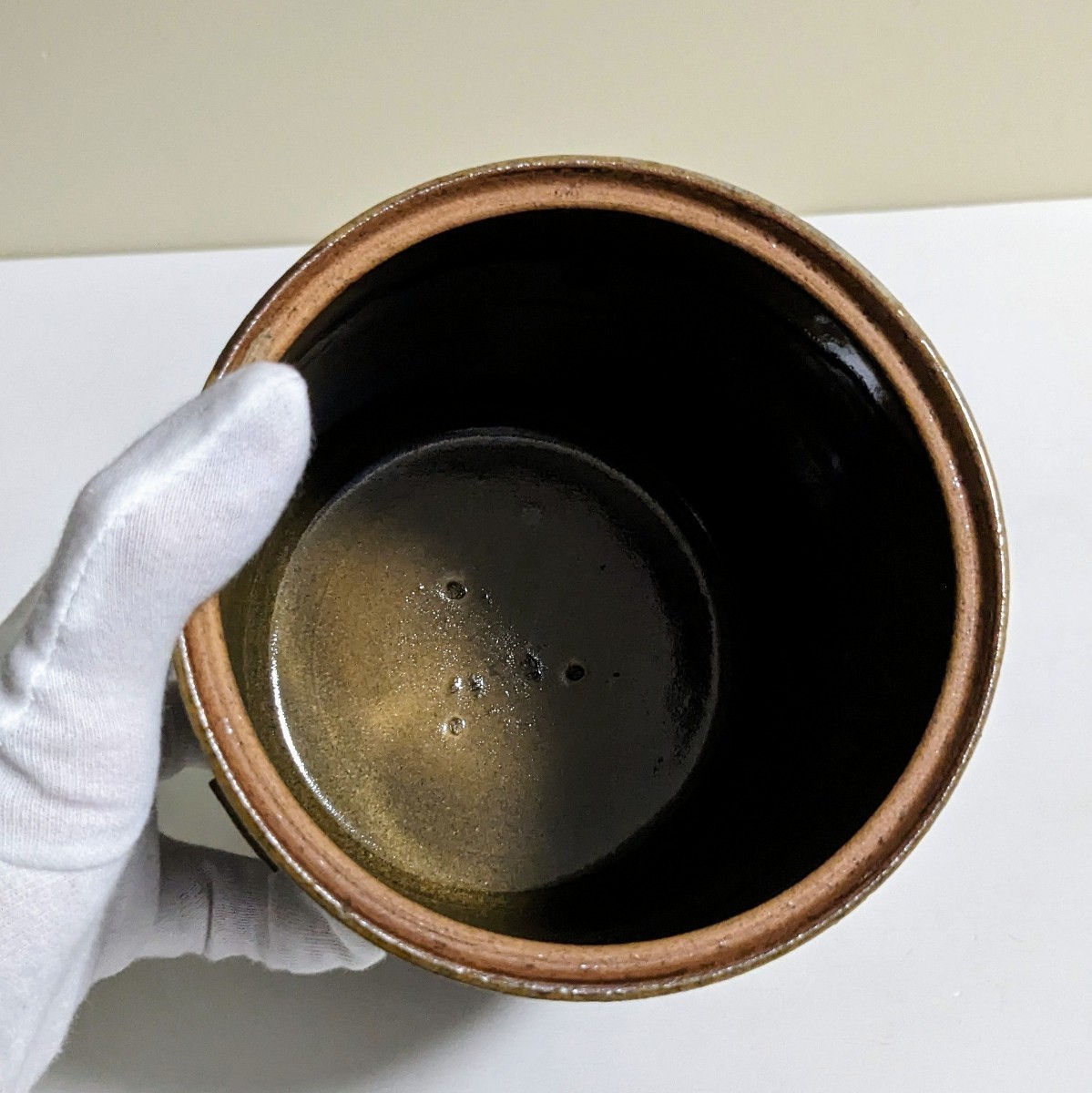 刻印あり 水指 水差し 建水 こぼし 茶道具 茶器 当時物 古美術 漆蓋 桶形_画像6