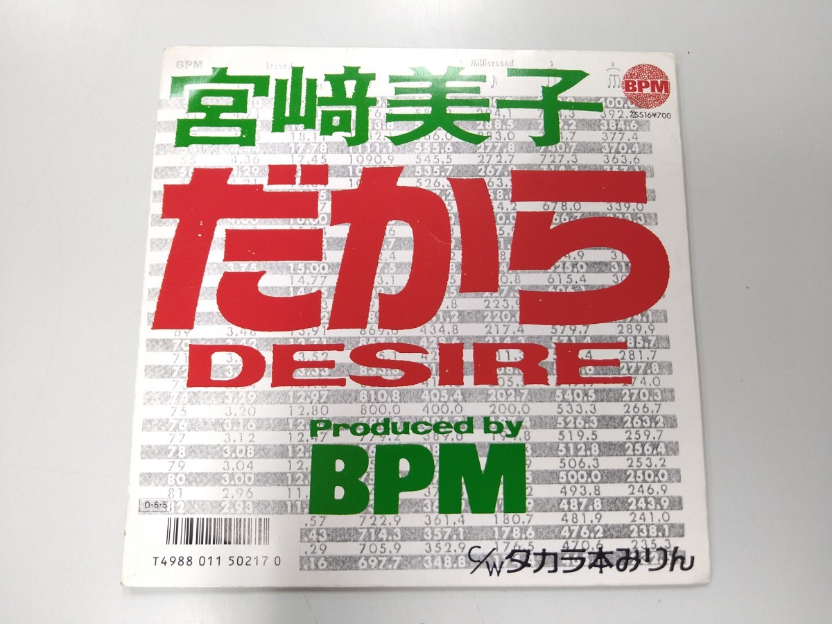 EP/シングル盤/7インチ/宮崎美子 だからDESIRE/ タカラ本みりん/BPM/稀少 レア