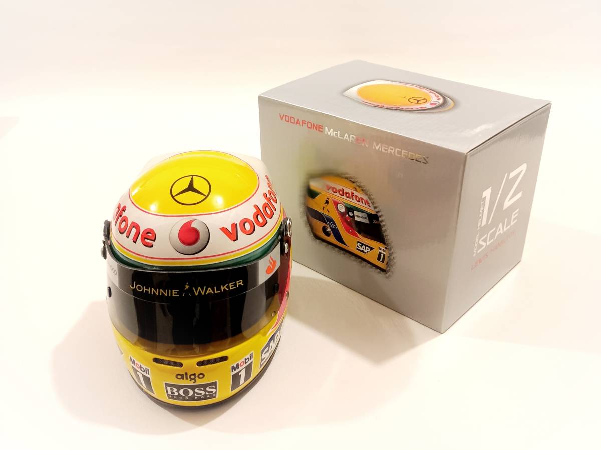 Lewis Hamilton F1 2008 Mclaren MERCEDES Helmet ルイス ハミルトン 1/2 ミニ ヘルメット_画像4