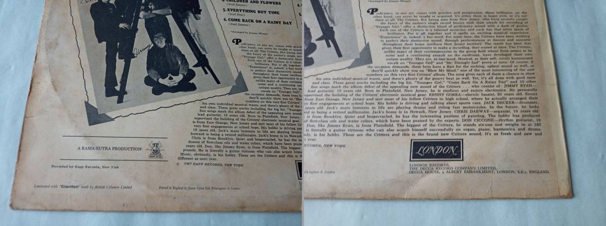 The Critters クリッターズ - Younger Girl - 1967 UKオリジナル モノ LP - HAR 8302 - ソフトロック名盤_画像6