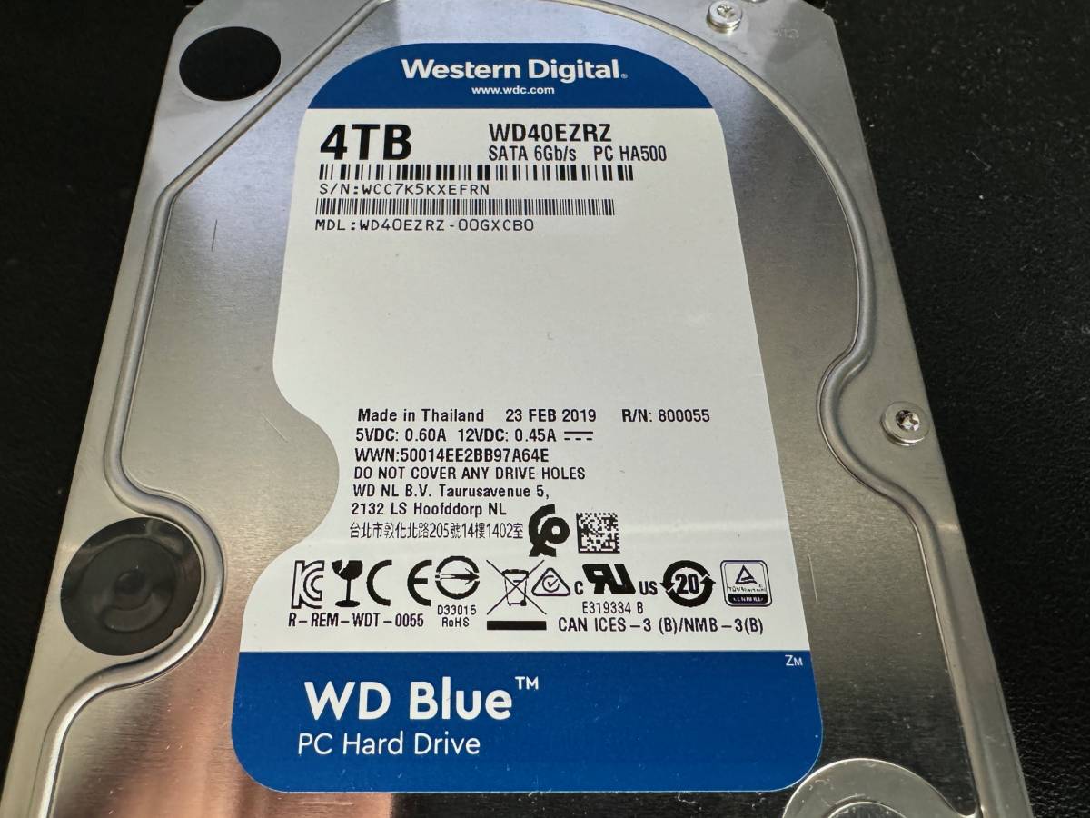 Western Digital WD Blue 4TB SATA 3.5インチ 内蔵 HDD 6Gb/s 5400rpm WD40EZRZ-00GXCB0 使用時間：116時間 電源投入回数：112回_画像4