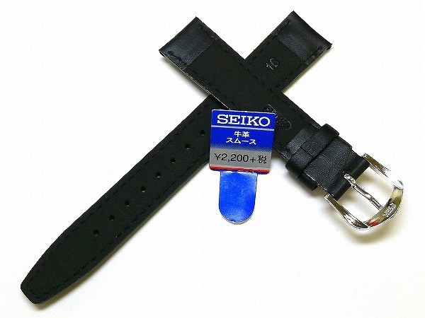 ☆新品正規品☆『SEIKO』セイコー バンド 16mm 牛革スムース(切身撥水ステッチ付き甲丸)DXH1A 黒色【送料無料】_画像2