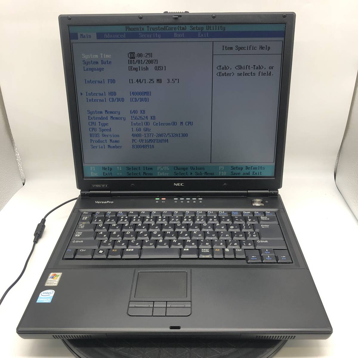 【BIOS可】 5台まとめ ジャンク NEC VersaPro VY16M/XF-4 CPU Celeron M520 RAM512MB HDD40GB 15型 中古 PC ノートパソコン 基盤 部品取り_画像5