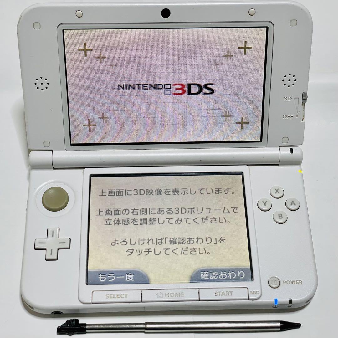 1円スタート！【中古】ニンテンドー 3DS LL 本体 ホワイト SPR-01(JPN) 通電確認済 現状品 任天堂 Nintendo 送料無料 一円 3ds-017_画像1