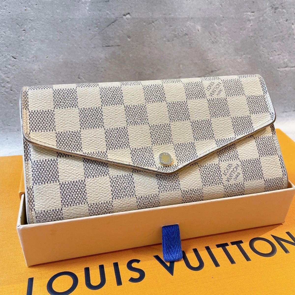 LOUISVUITTON ルイヴィトン ポルトフォイユ サラ 長財布 ダミエ アズール_画像2