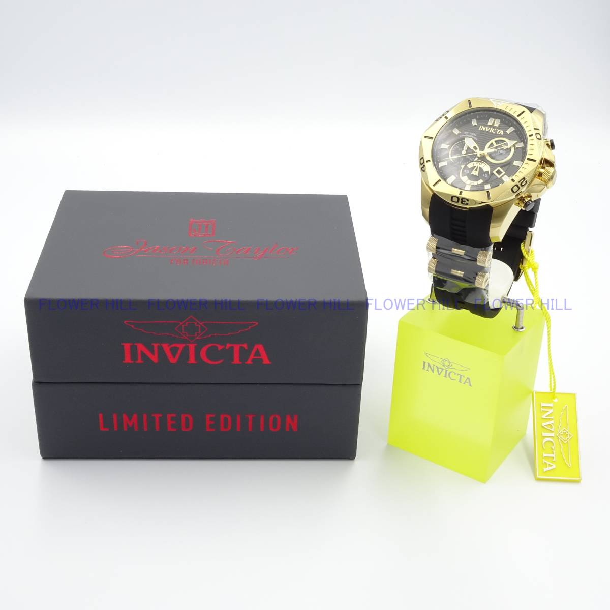 【新品・送料無料】インビクタ INVICTA 腕時計 メンズ クォーツ クロノグラフ SPEEDWAY 32257 ブラック・ゴールド シリコンバンド _画像10