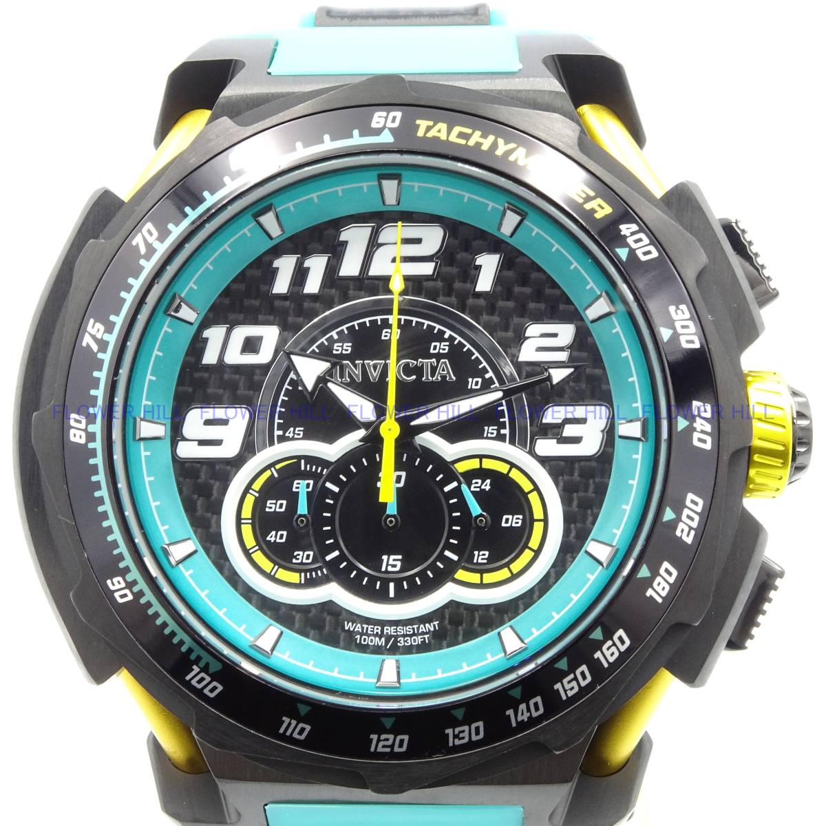 【新品・送料無料】インビクタ INVICTA 腕時計 メンズ クォーツ クロノグラフ S1 RALLY 43798 ブラック・グリーン シリコンバンド_画像8