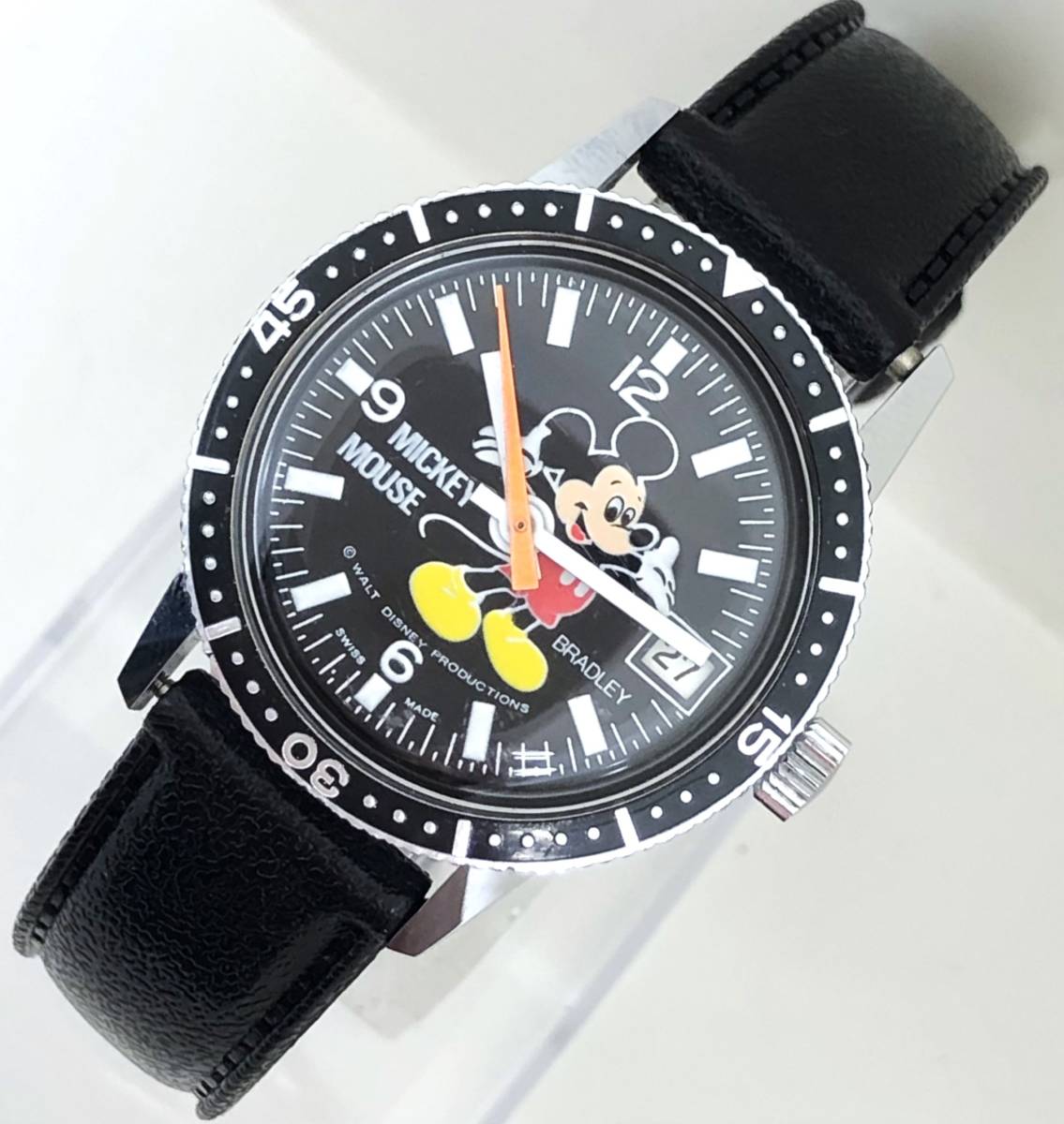 * clock (sa60)*[WH-4179]*BRADLEY(b Lad Ray )*023S* Mickey Mouse diver manner *BK/* operation goods *