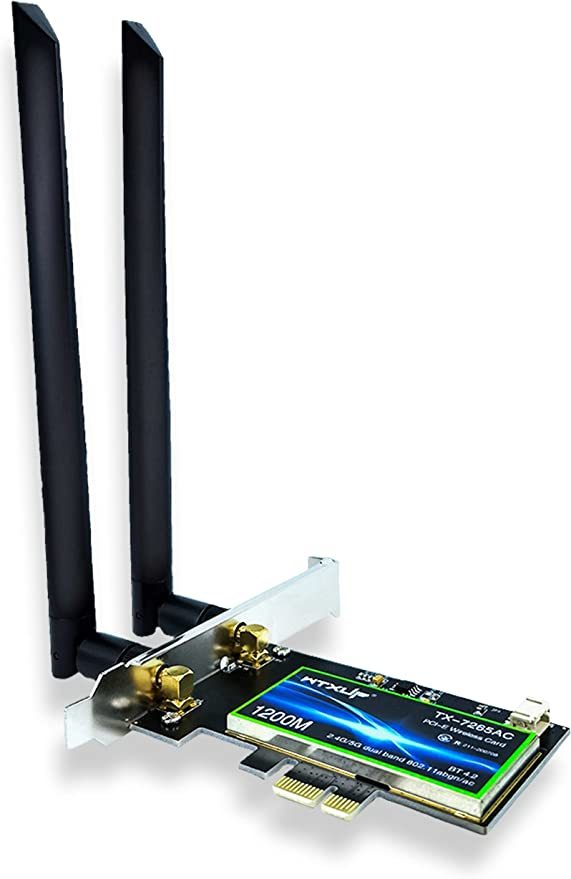 無線Wi-Fi LANカード 内蔵 無線カード PCIe 5GHz/2.4GHz 802.11ac デュアルバンド Bluetooth4.2 カッコいいアンテナ付 ゲームやYouTubeに_画像6