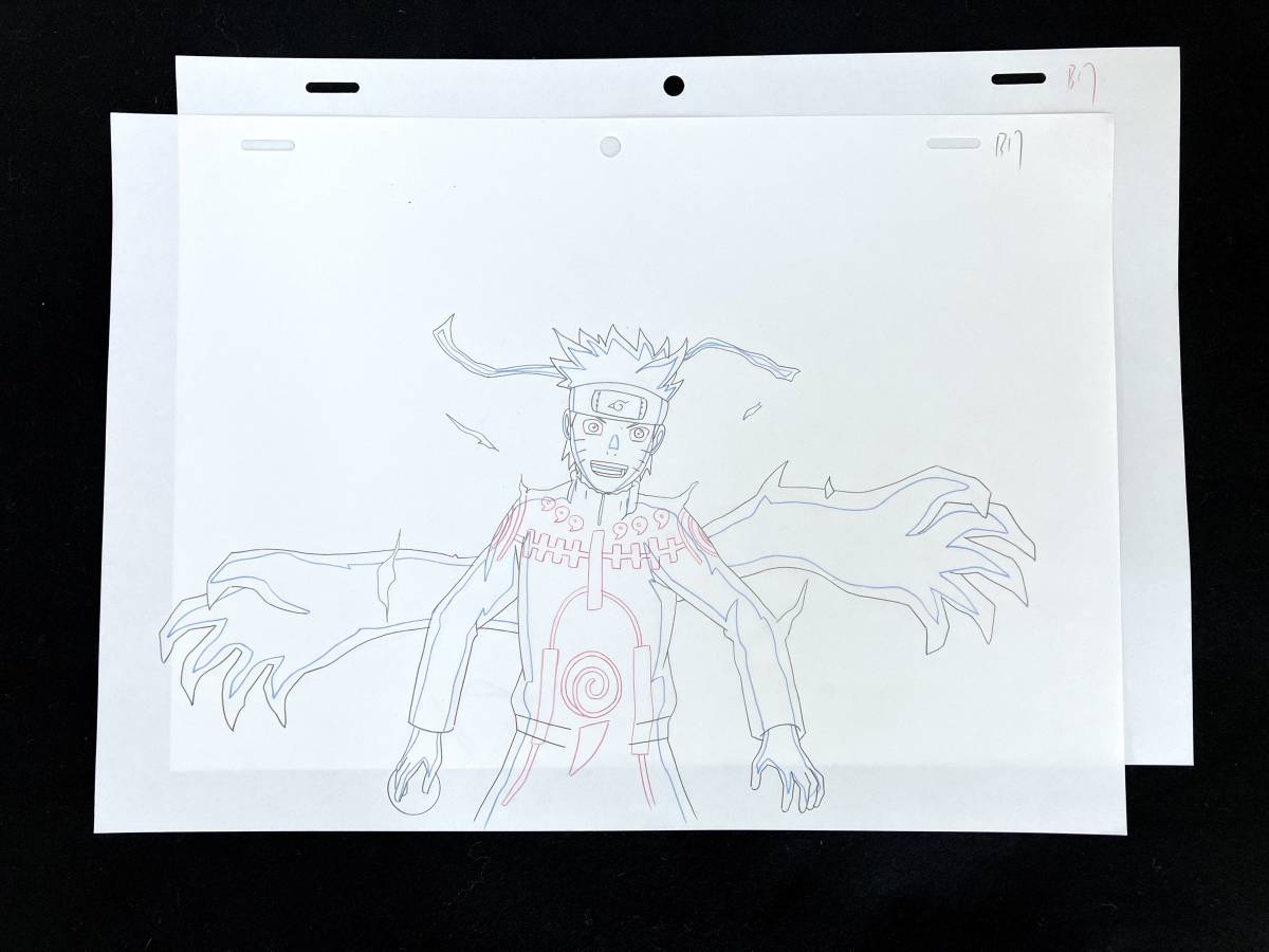 ナルト 原画 4種類 11枚セット　ナルト 九尾 ネジ リー キバ／Cel Genga　セル画_画像2