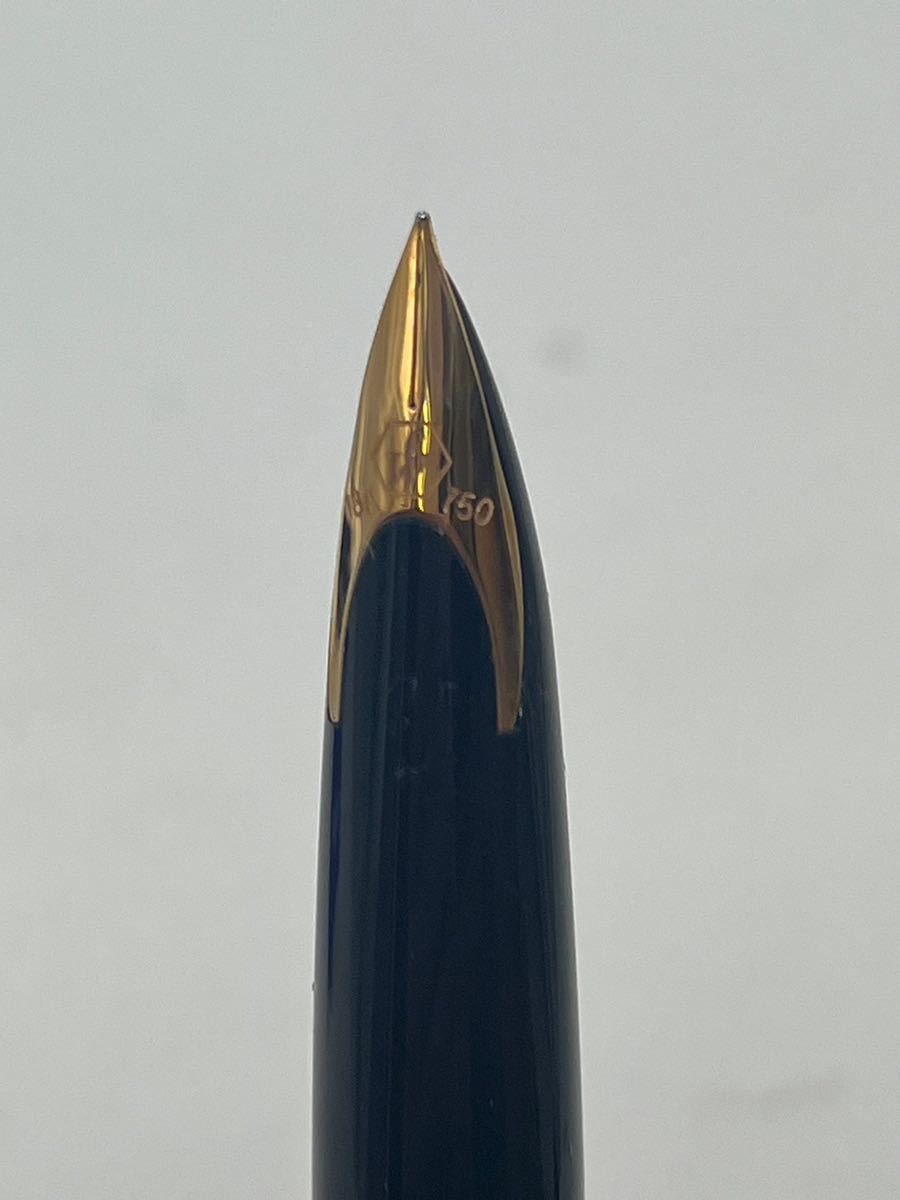 【美品】WATERMAN ウォーターマン PARKER ペン先 18K 750 万年筆 ボールペン ネーム入り 筆記用具 ブラック系_画像2