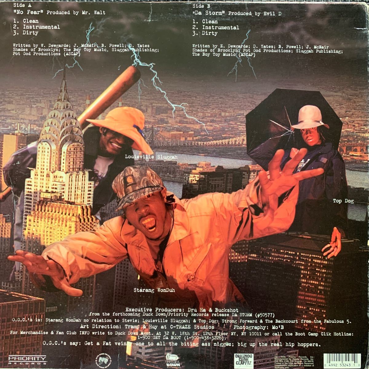 Originoo Gunn Clappaz・No Fear・オリジヌー・ガン・クラッパズ・レコード・Vinyl・Priority Records・PVL 53243・Hip Hop_画像2