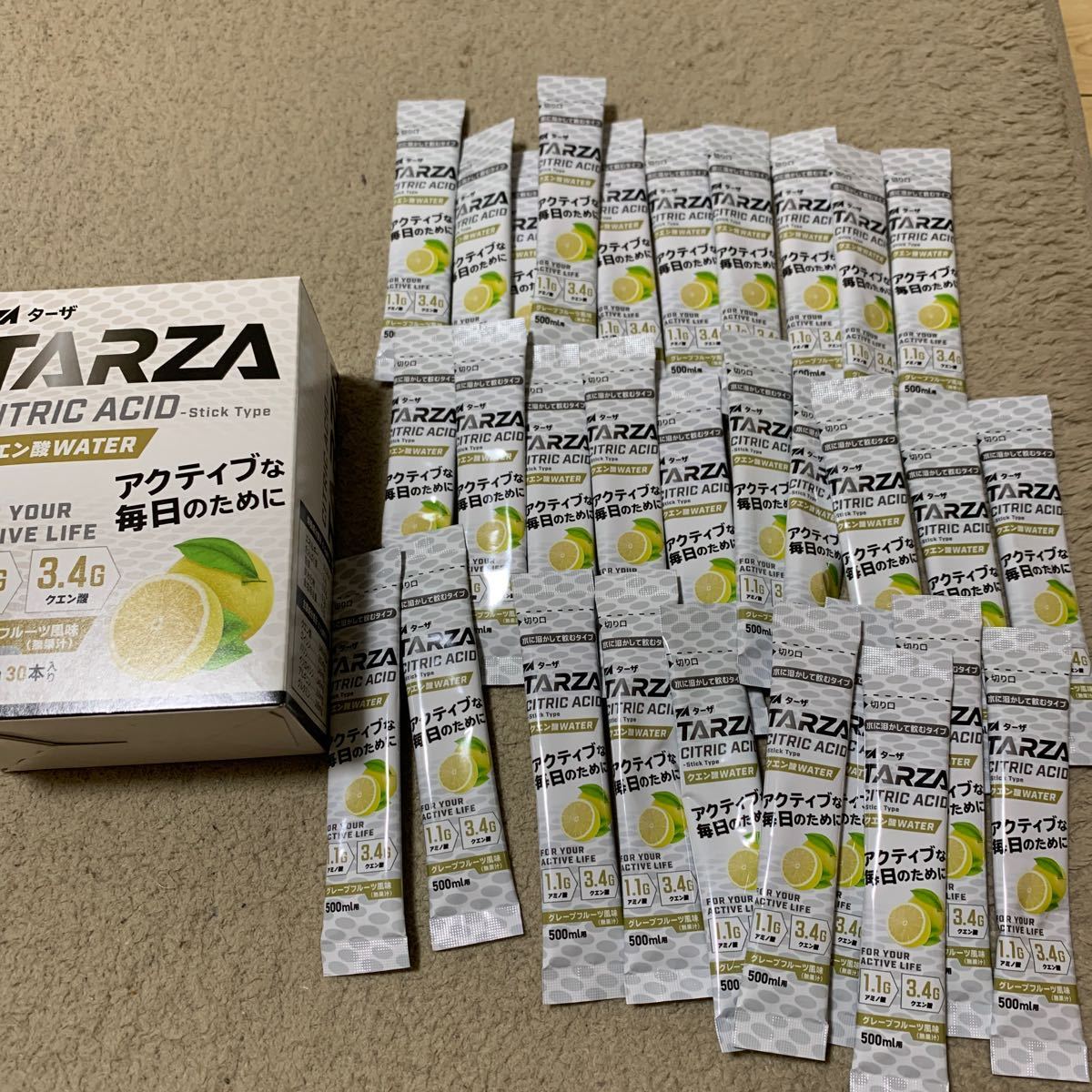 511t2609☆ TARZA（ターザ） アミノ酸 クエン酸 ウォーター 30本入 グレープフルーツ風味 BCAA 国産_画像1