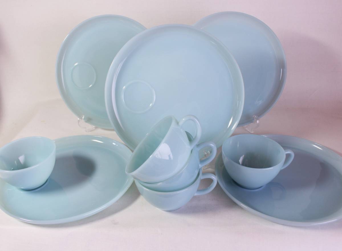  free shipping 5 customer set! V Fire King turquoise blues nak set FIRE KING Vintage mug turquoise milk glass 