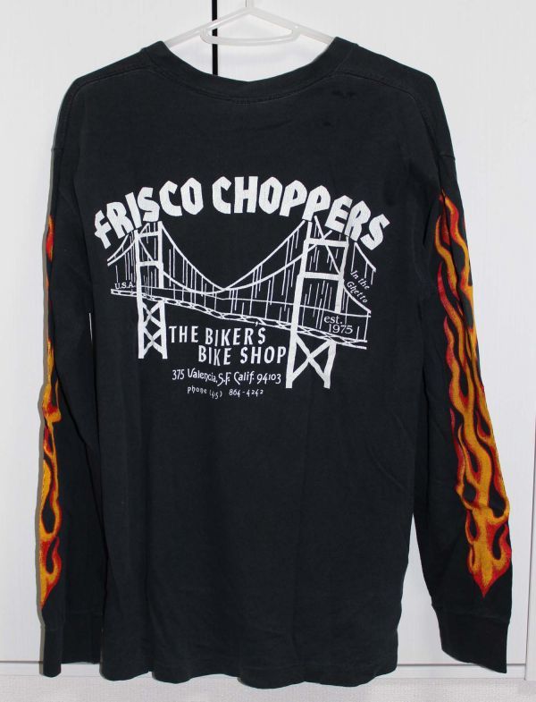 80s古着★長袖Tシャツ★FRISCO CHOPPERS -T SHIRT★バイカー ハーレー Biker Harley ロカビリー ビンテージ ROCKABILLY ROCK N ROLLの画像3