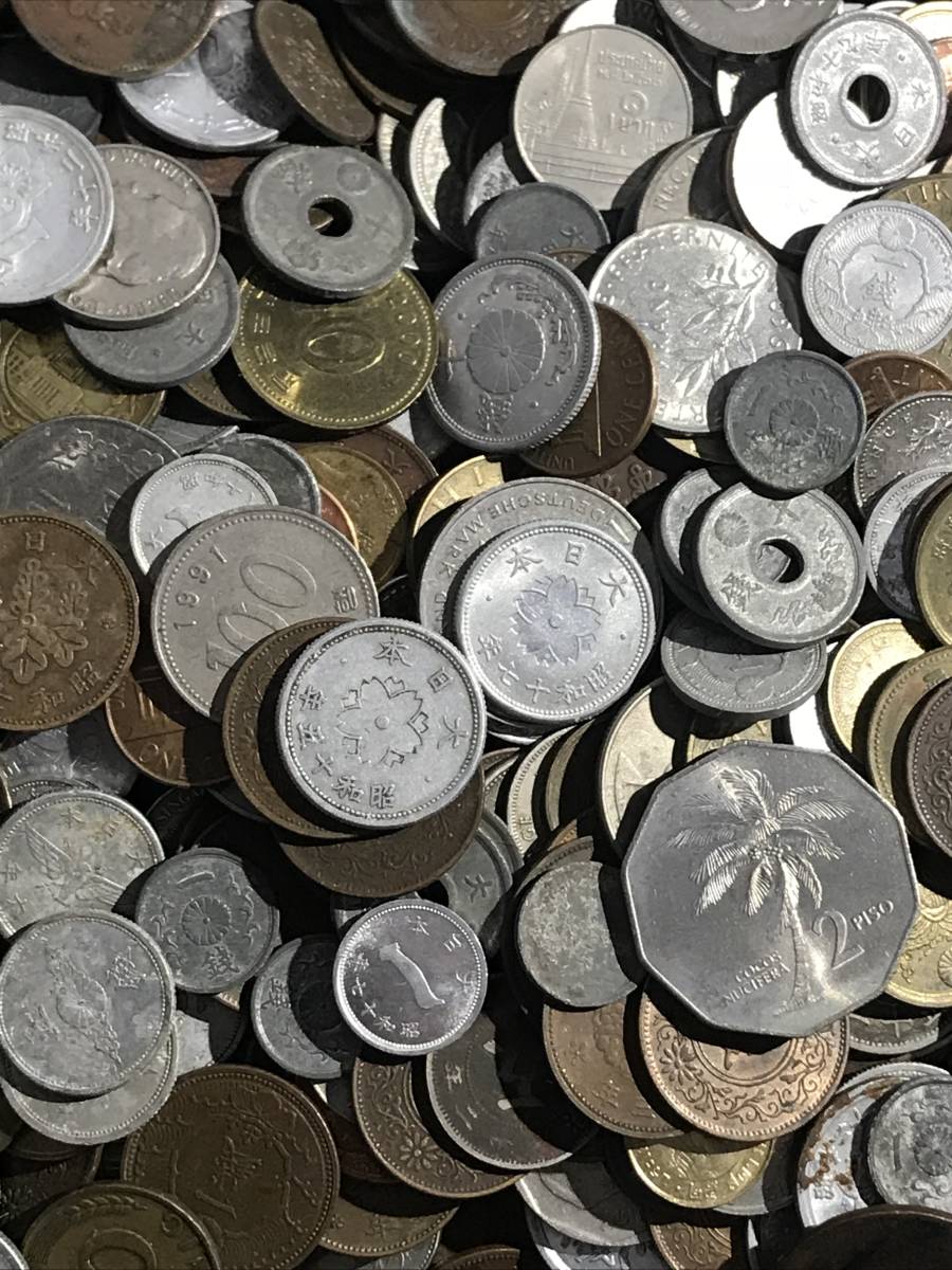  原文:世界　外国　古銭　コイン　日本/中華民国　いろいろまとめて　約15ｋｇ　100サイズ