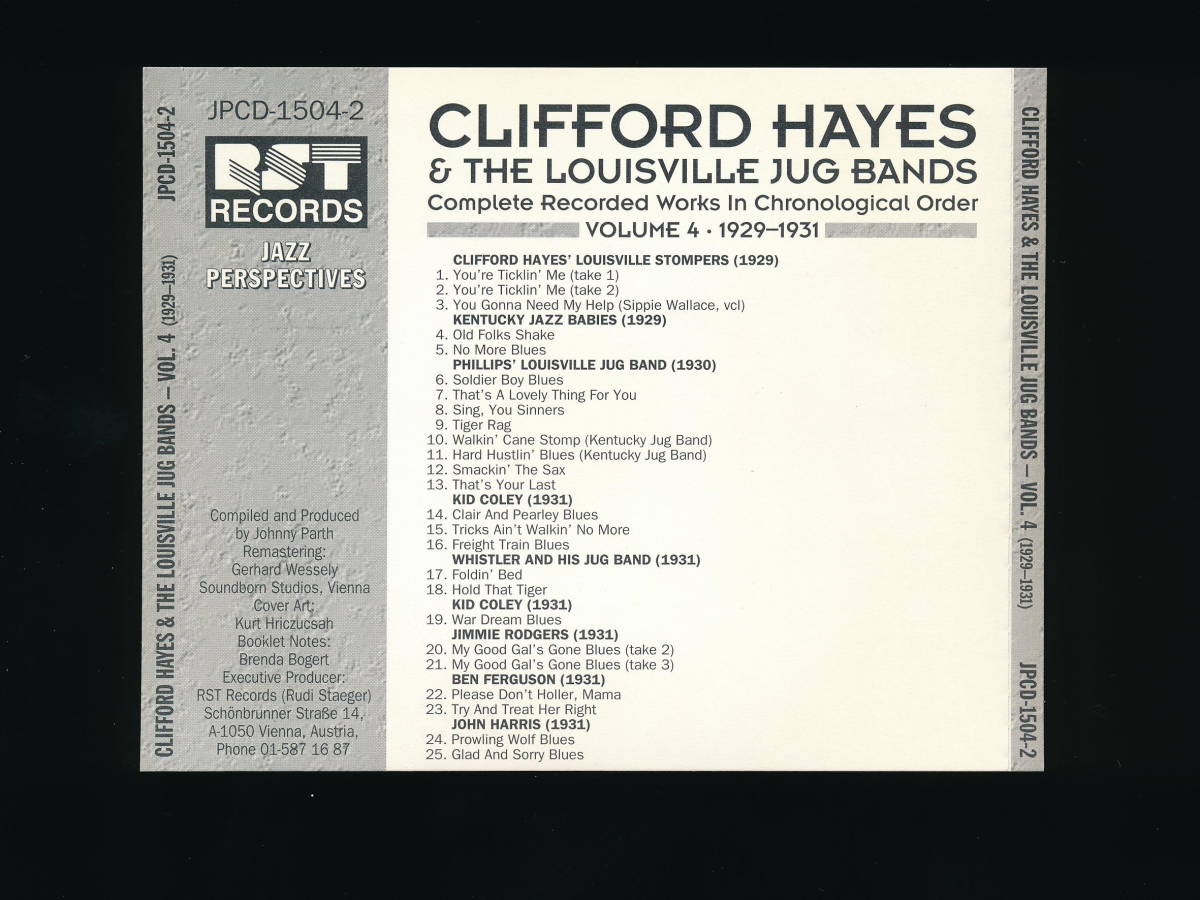 ☆CLIFFORD HAYES☆VOLUME 4 (1929-1931)☆Complete Recorded Works In Chronological Order☆1994年☆RST RECORDS JPCD-1504-2☆_画像6