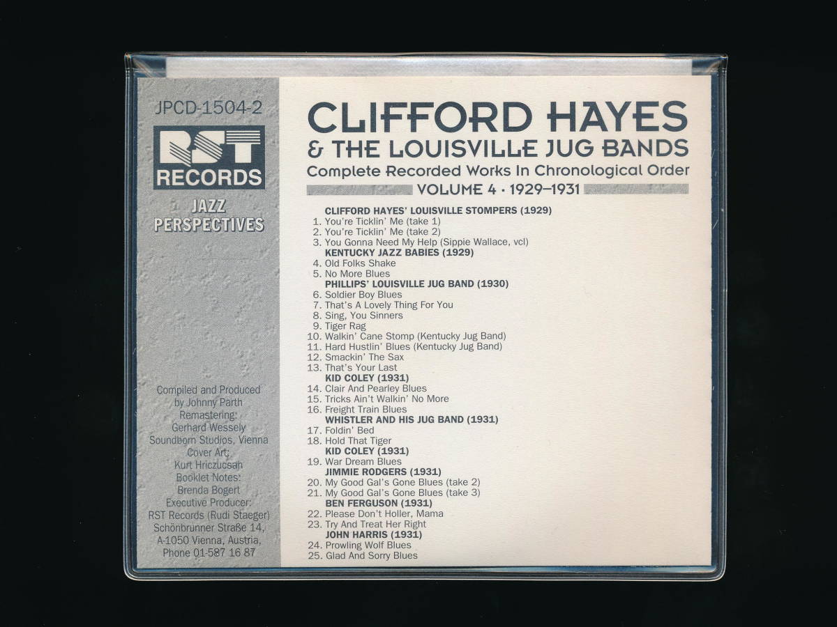 ☆CLIFFORD HAYES☆VOLUME 4 (1929-1931)☆Complete Recorded Works In Chronological Order☆1994年☆RST RECORDS JPCD-1504-2☆_画像2