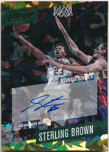 Sterling Brown NBA 2017-18 Panini Prestige RC Rookie Gold Crystal Auto 10枚限定 ルーキーゴールドオート スターリング・ブラウン_画像1