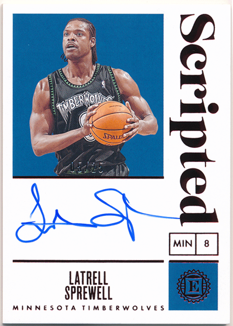 Latrell Sprewell NBA 2019-20 Panini Encased Scripted Red Signature Auto 25枚限定 レッドオート ラトレル・スプリーウェル_画像1