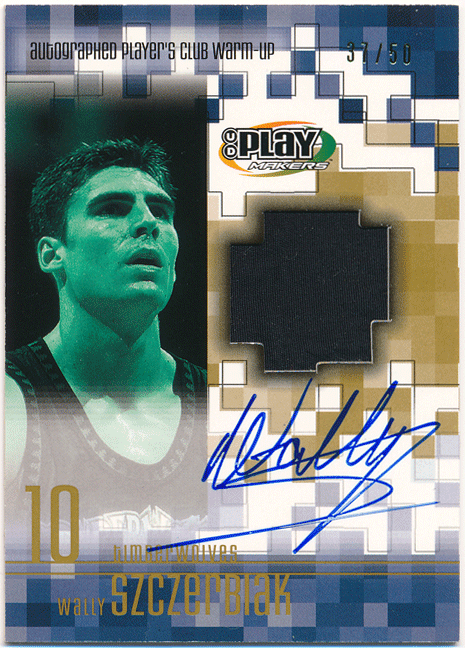 Wally Szczerbiak NBA 2002-03 Upper Deck Playmakers Warm-Up Auto 50枚限定 ウォームアップオート ウォーリー・ザービアック_画像1