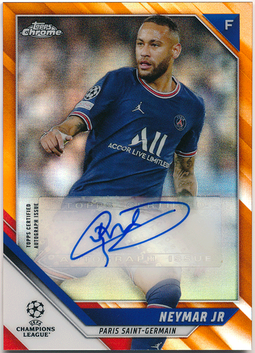 Neymar Jr 2021-22 Topps Chrome UEFA Champions League Orange