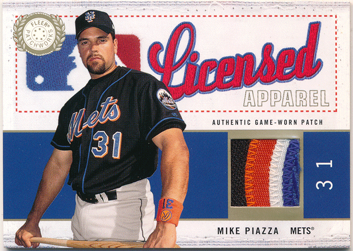 Mike Piazza MLB 2003 Fleer Patchworks Licensed Apparel Game-Worn Patch 300枚限定 パッチカード マイク・ピアッツァ_画像1