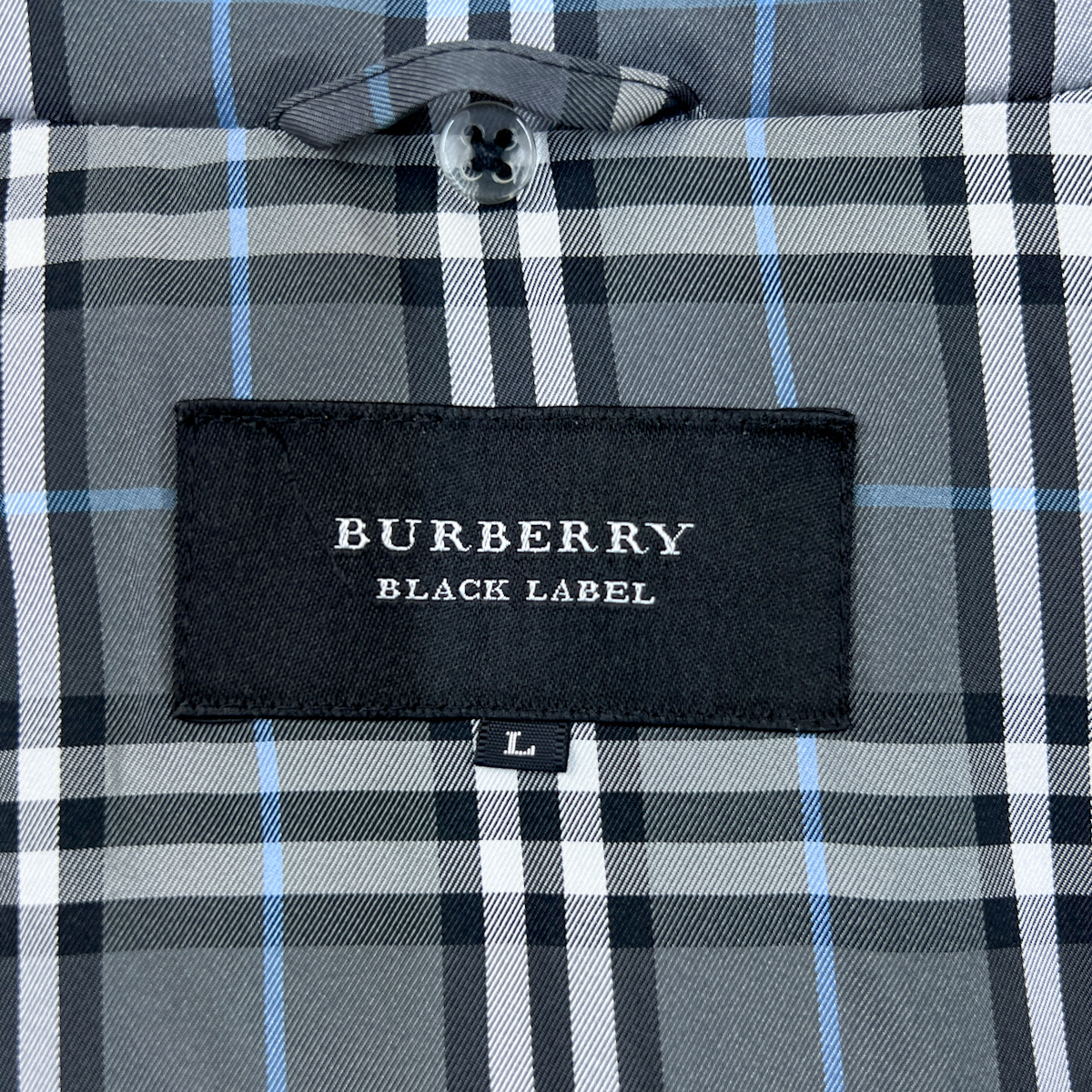 【BURBERRY BLACK LABEL】ポリエステル100% キルティングダウンジャケット ノバチェック 白/ホワイト L バーバリーブラックレーベル_画像8