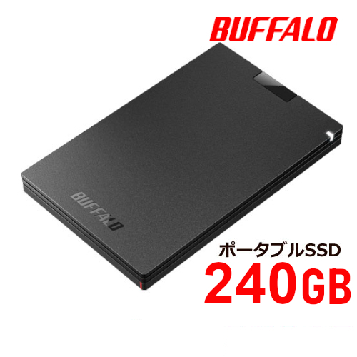 ★送料無料★美品【BUFFALO　外付け ポータブル SSD　240GB ブラック】Win/Mac/ChromeOS対応 USB3.2(Gen1) コンパクト＆軽量/耐振動/耐衝撃_画像1