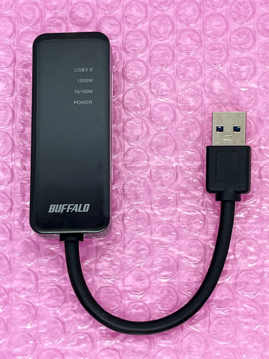 ★★送料無料★★美品 BUFFALO 有線LANアダプター LUA4-U3-AGTE-BK 黒[Giga Type-A USB3.0対応 LANポートのないゲーム機やパソコンに]の画像2