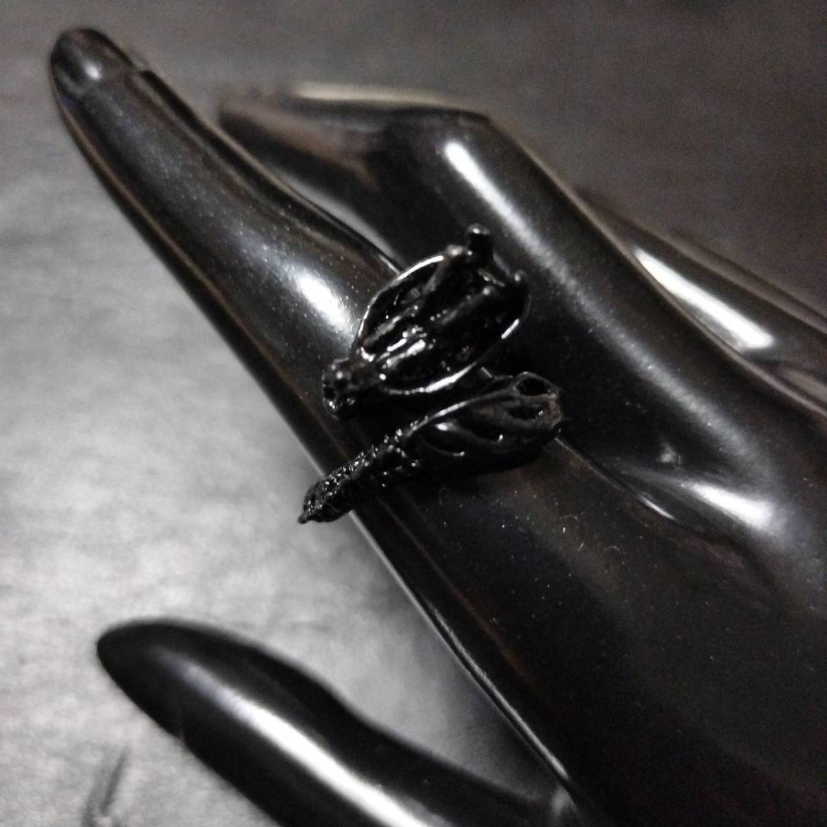  open ring ring black black dragon Dragon unisex men's lady's Korea adjustment possibility free size lock punk #C1900-3