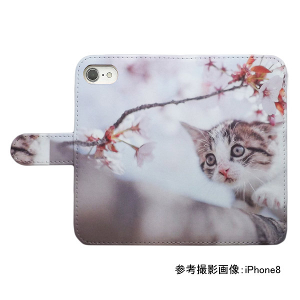 Xiaomi 13T XIG04　スマホケース 手帳型 プリントケース ネコ 子猫 アメリカンショートヘア 花 桜 春 かわいい_画像2