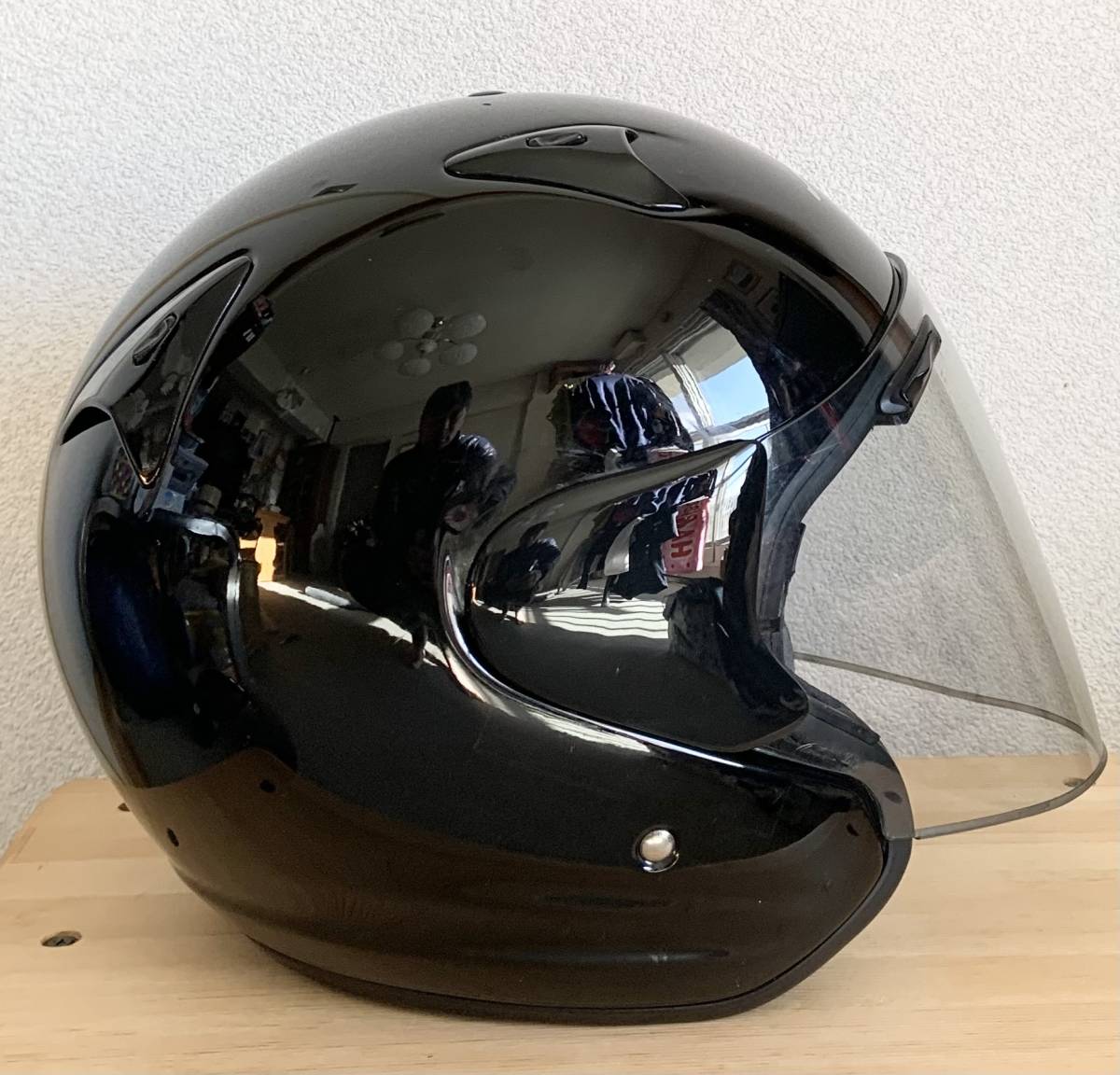 アライSZ-F【59・60】 スモークシールド付 黒 ジェットヘルメット　gpz ハーレー_画像8