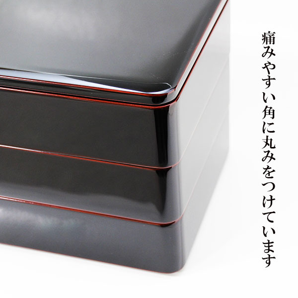  три уровень многоярусный контейнер . внутри .6.5 размер 3 уровень Echizen лакированные изделия Echizen покрытие японская посуда из дерева лаковый покрытие местного производства сделано в Японии традиция изделие прикладного искусства Новый год . весна 