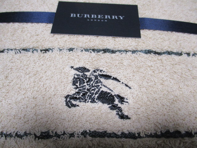 ★BURBERRY バーバリー 　バスタオル ホースマーク　シンプル　ベージュ★未使用_画像2