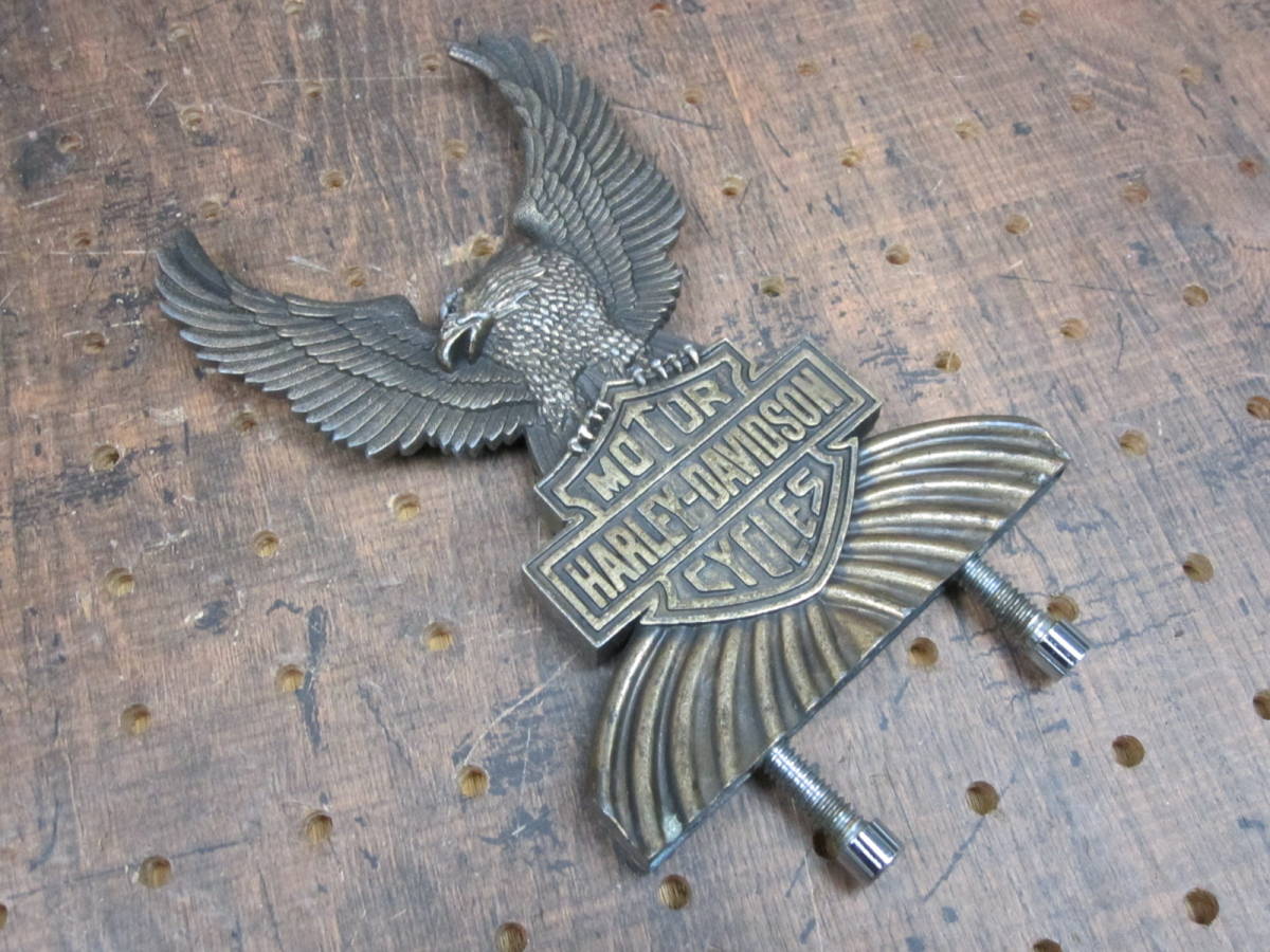 70s 80s that time thing * Harley original Eagle sissy bar insert bar & shield Logo Vintage chopper bread shovel iron 