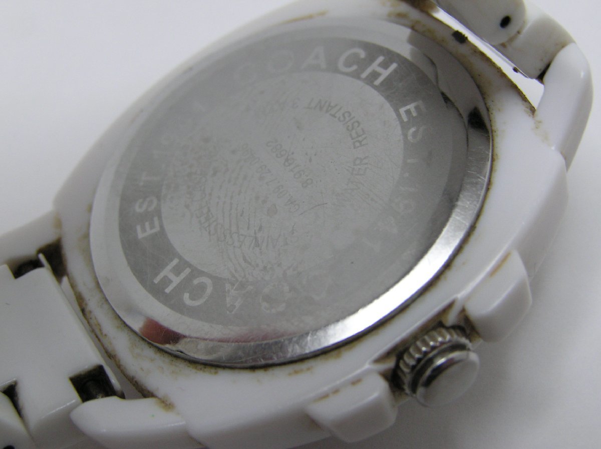 ★ハローカメラ★ 7660 COACH コーチ quartz 腕時計 メンズ ジャンク 要修理 1円スタート_画像2