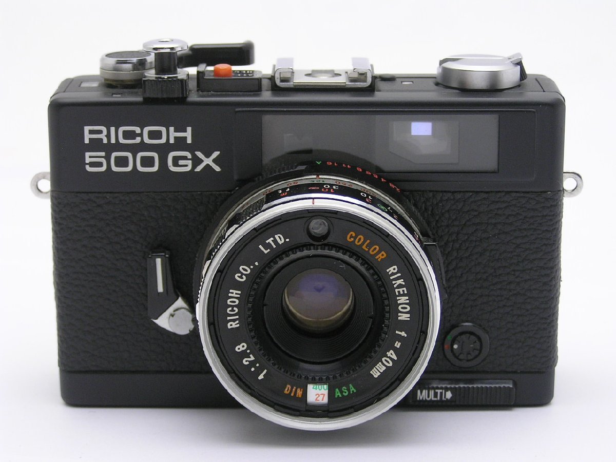 ★ハローカメラ★7736 RICOH 500 GX 【ブラック　珍品】( COLOR RIKENON 40mm F2.8 ) 難有　動作品、現状　1円スタ－ト　即決_画像2