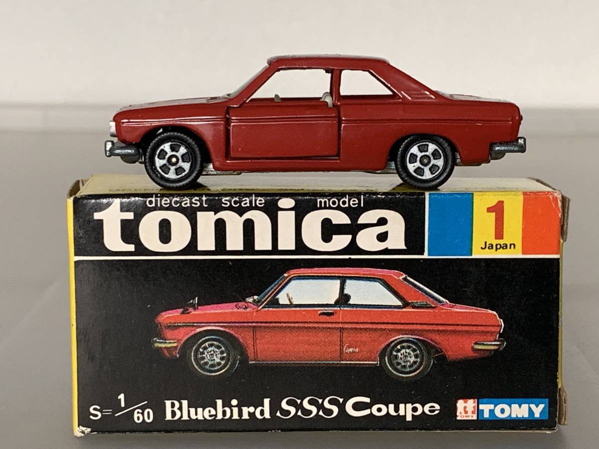 Tomica黑匣子1【1A /紅指定盒】藍鳥SSS轎跑車在日本製造罕見 原文:トミカ 黒箱 1【1A / 赤色指定箱】ブルーバード SSSクーペ 日本製 希少