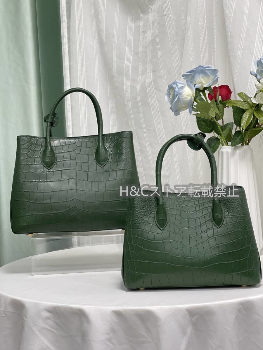 na il wani leather bag crocodile leather tote bag handbag shoulder bag mesenja- lady's bag high capacity woman green 