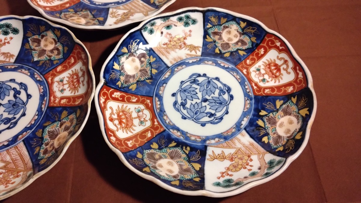 古伊万里 伊万里 色絵 金襴手 中皿 菓子皿 最上手 富貴長春 古伊万里 伊万里 色絵 金襴手 中皿 菓子皿 最上手 富貴長春