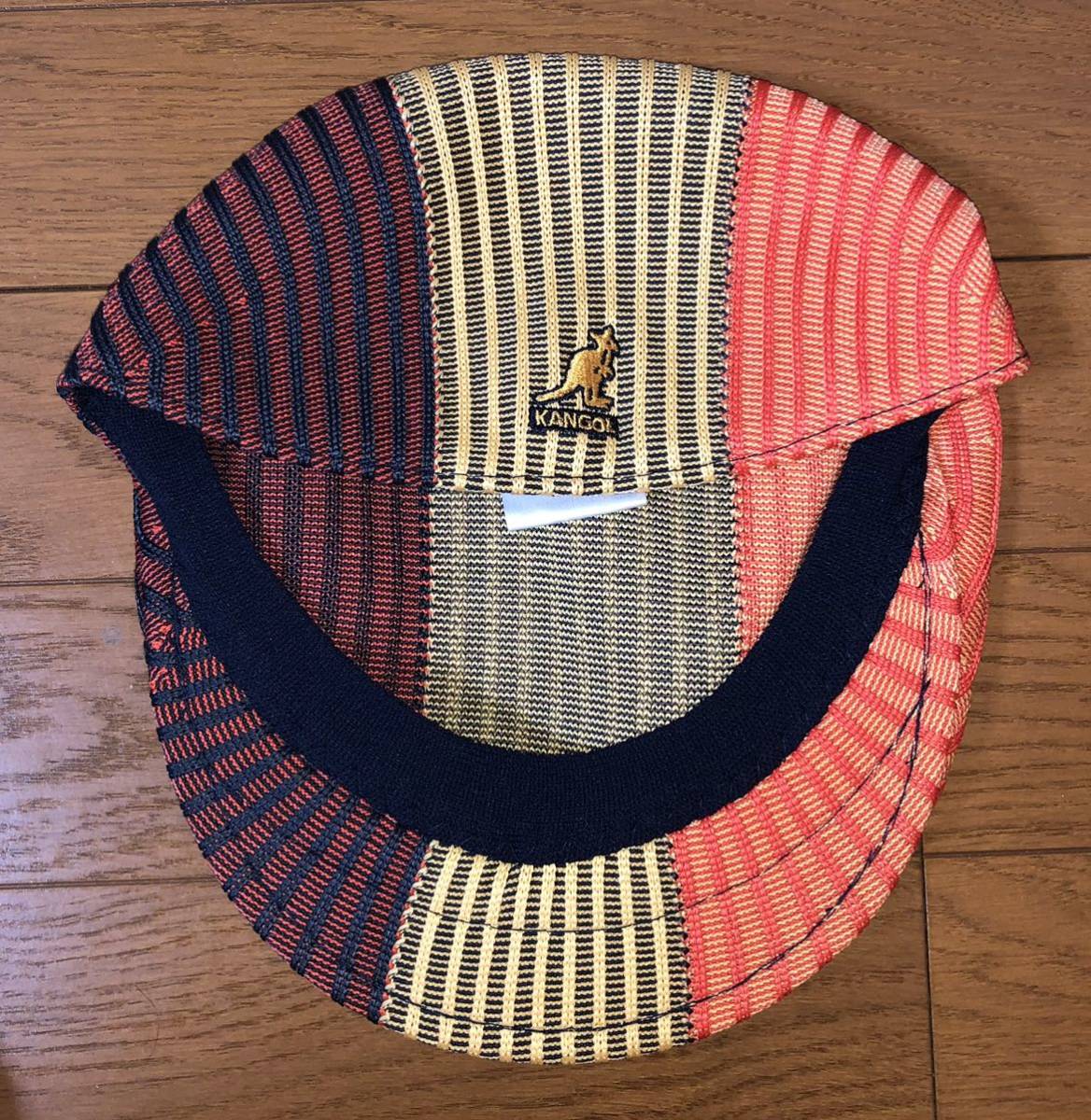  прекрасный товар KANGOL Tri Tone Rib 504 K3539 L Kangol Try цветный ребра кепка hunting cap колпак Brown Gold orange чай золотой берет L