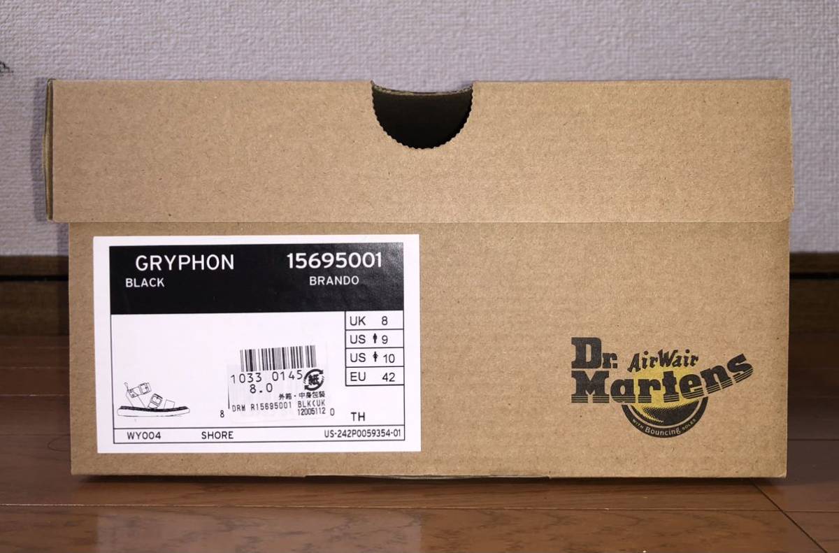 新品 Dr.Martens GRYPHON STRAP SANDAL 15695001 27cm UK8 US9 EU42 ドクターマーチン グリフォン ストラップ レザー サンダル 黒 ブラック_画像7