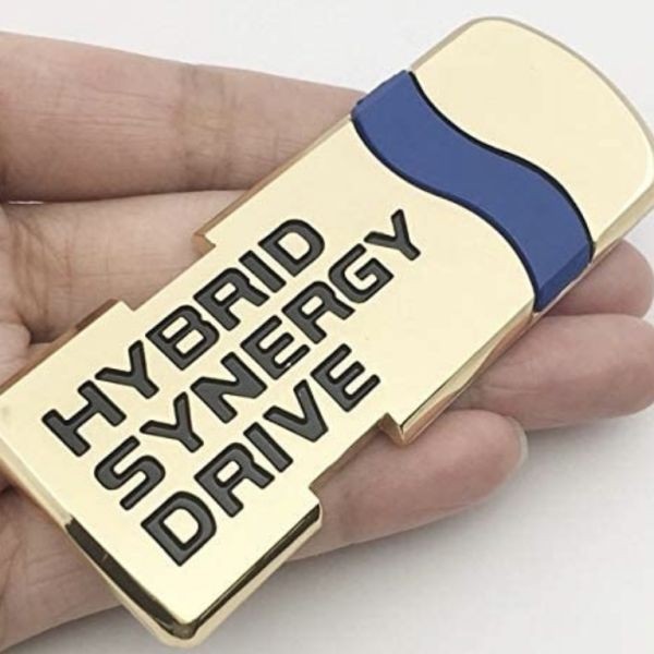 送料無料　ゴールド　HYBRID 車のステッカープレートエンブレムクロームメタルハイブリッド_画像1