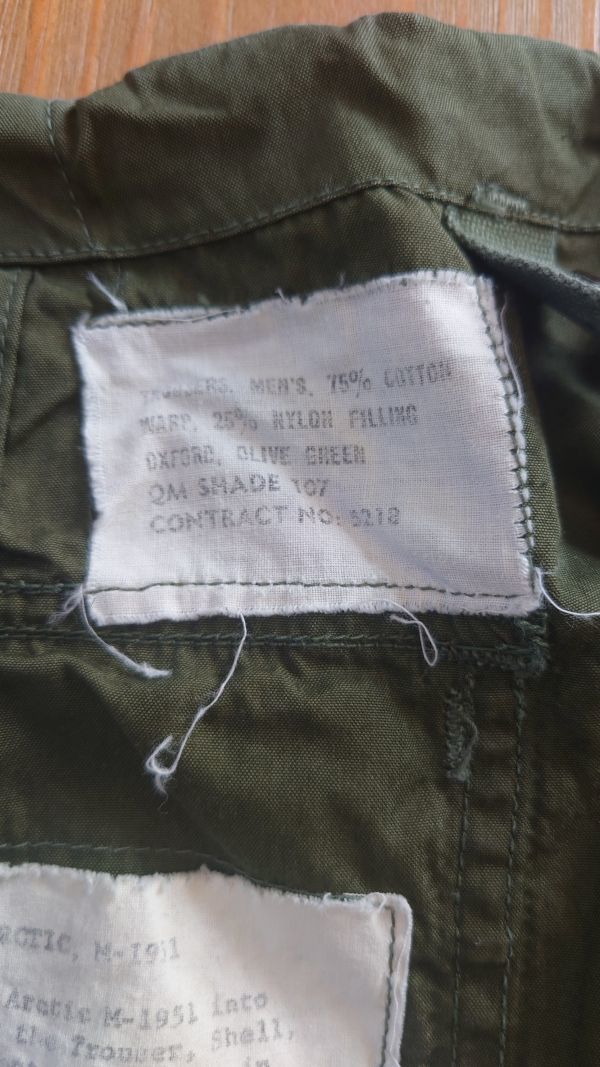 レア！ 状態良好！50's US ARMY M-51 Arctic Pants アークティック オーバー カーゴパンツ ミリタリー ビンテージ 古着 M-65 実物 米軍_画像8