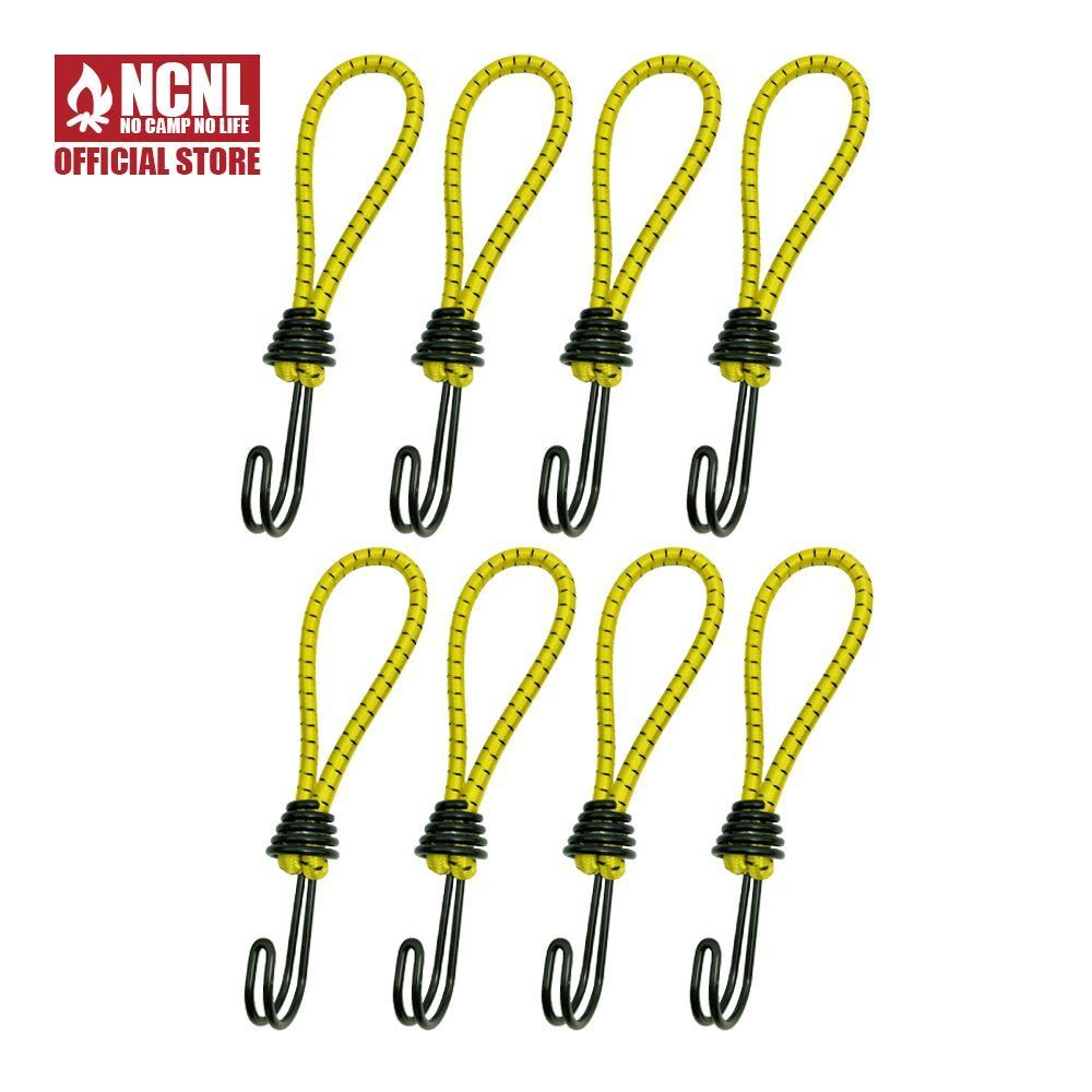 NCNL stretch code yellow 8ps.@ twin hook rope hook tent hook rubber hook .. rope trim camp supplies 