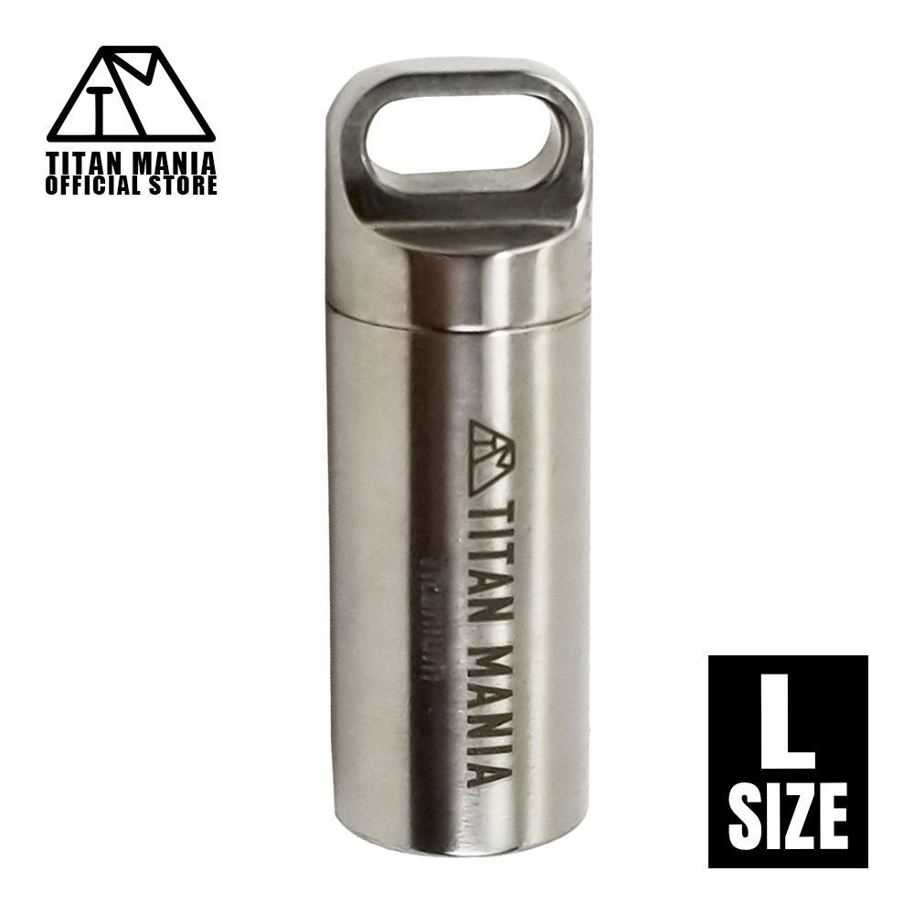 TITAN MANIA titanium mania pill case L size titanium made portable stylish Mini supplement case light weight ni Toro case medicine inserting camp supplies 