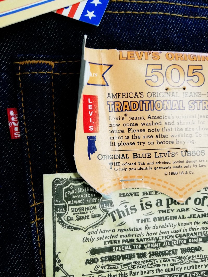 ★ 超希少! リーバイス LEVI'S US 505 クラシック ジーンズ USA製 紙タグ付き W28 ノンウォッシュ デッドストック 未使用 新品 ジーパン_画像3