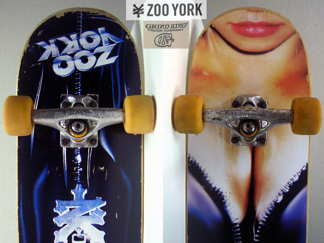 †1990s VINTAGE Zoo York Skateboard Deck Grind King TRUCK Titanium USA ズーヨーク グラインドキング チタニウム SM 女王 美魔女 希少!_画像2