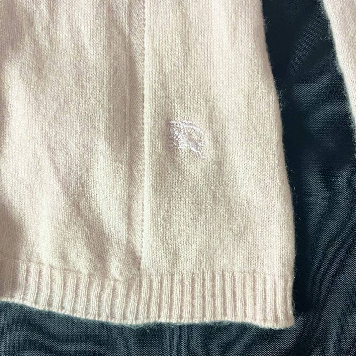 BURBERRY LONDON Burberry London cashmere 100% knitted cardigan hose Logo one Point embroidery brand Logo button pink M